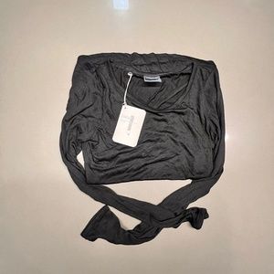 Gym Shark | Open Cross Back Long Sleeve Black Shirt